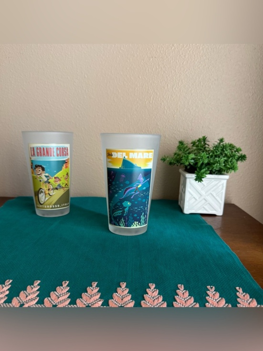 Pixar Luca frosted tumbler glasses set of 2